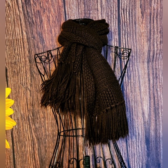 Chocolate Brown Knit Scarf - Picture 1 of 4